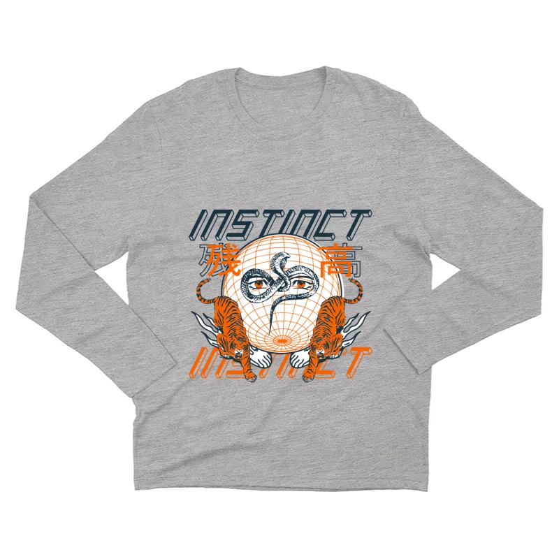 Instinkt und Stärke Design Herren Langarm T-Shirt