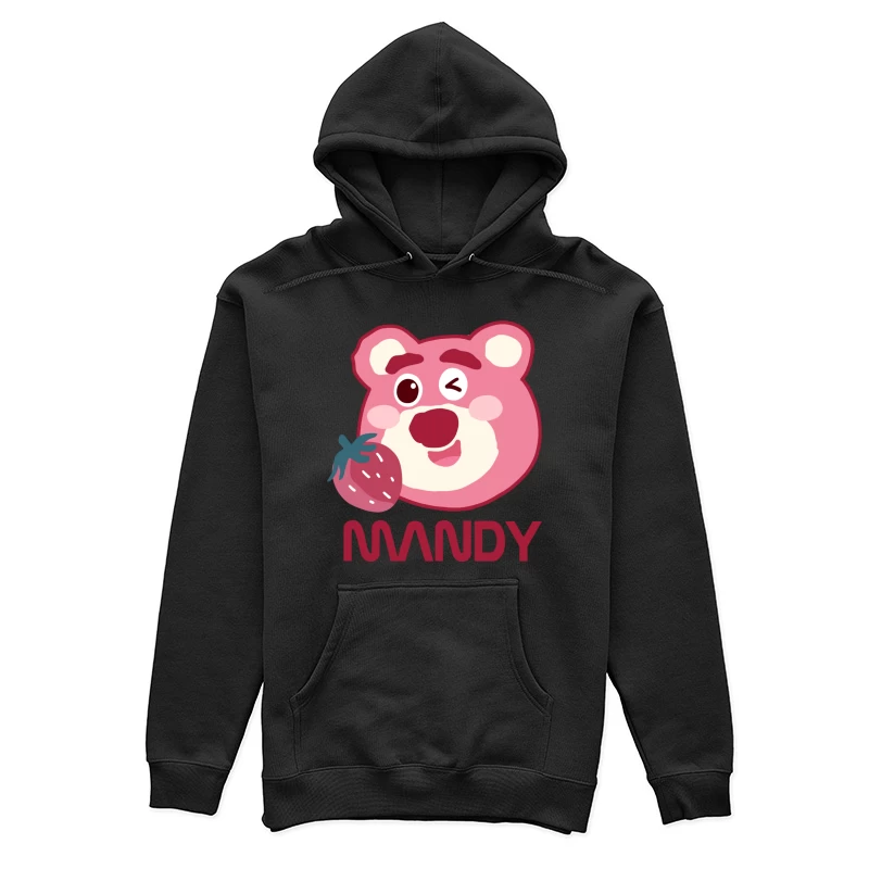 Rosa Bär mit Erdbeere Damen Pullover Hoodie