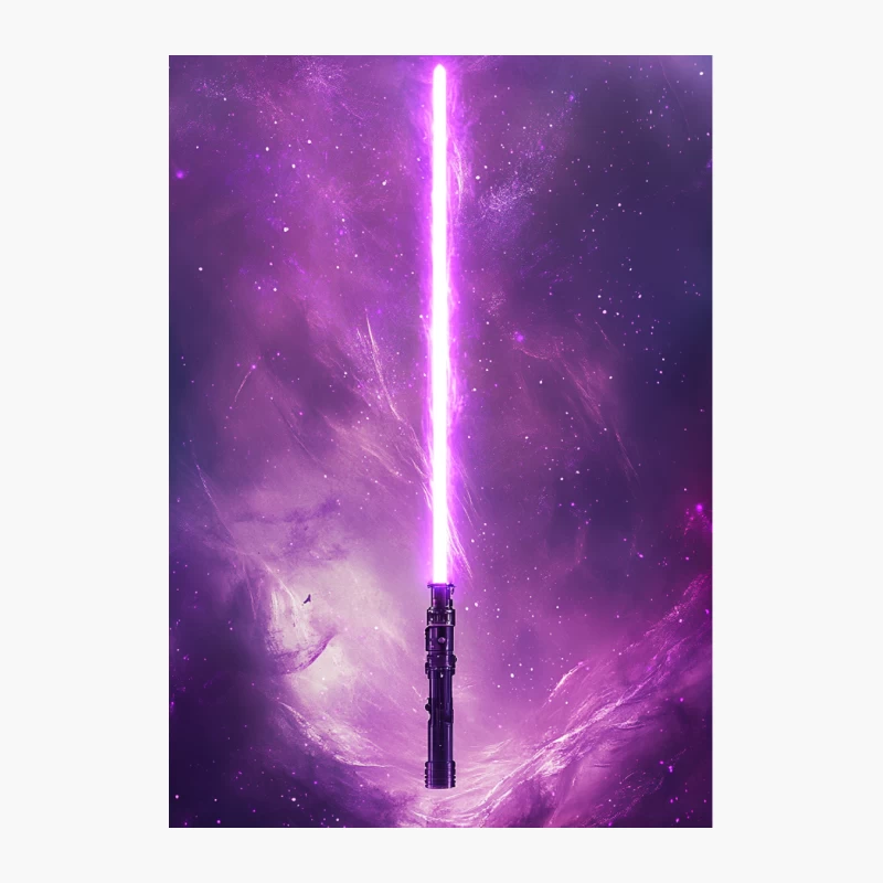 Glowing Purple Lightsaber in Cosmic Space Cotton Tote Bag