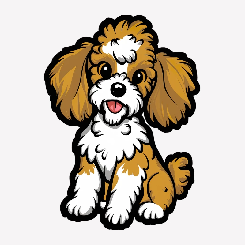Chiens mignons avec pelage marron et blanc Femme T-Shirt