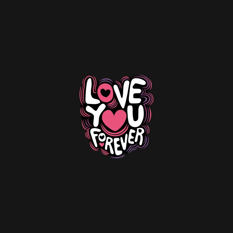 Romantic Love Typography with Hearts Desk Mat