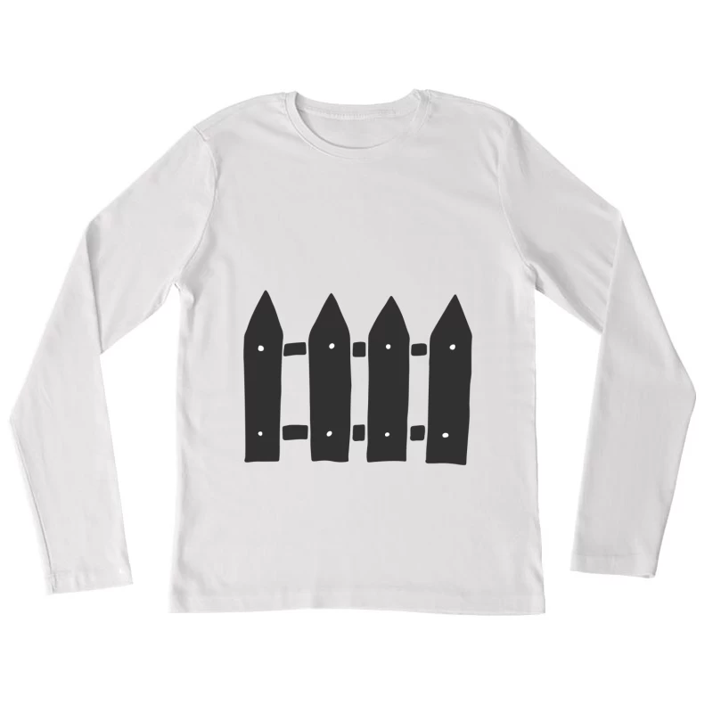 Clôture Noire Dessinée Femme Manches Longues T-Shirt