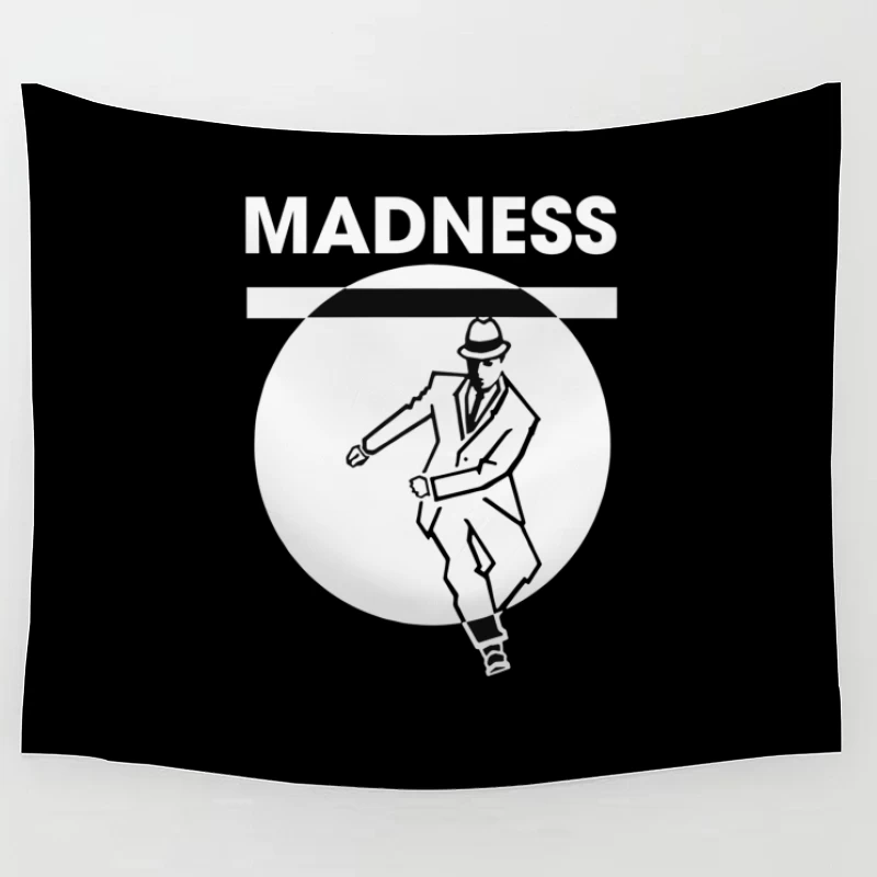 Ska Dance Madness Silhouette Logo Tapestry