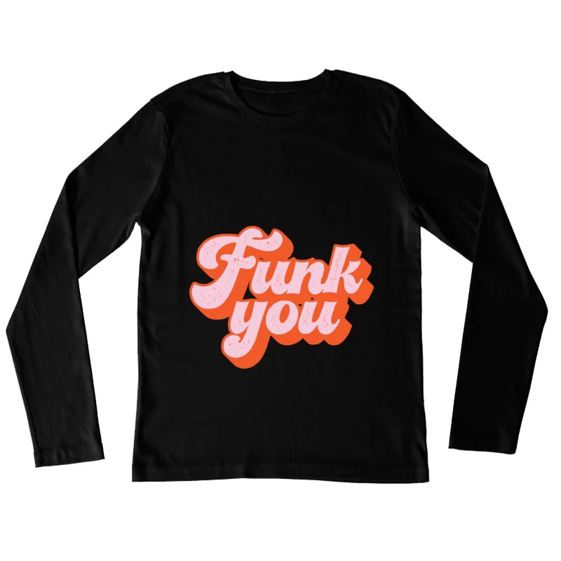 Retro Funk Grafik Damen Langarm T-Shirt