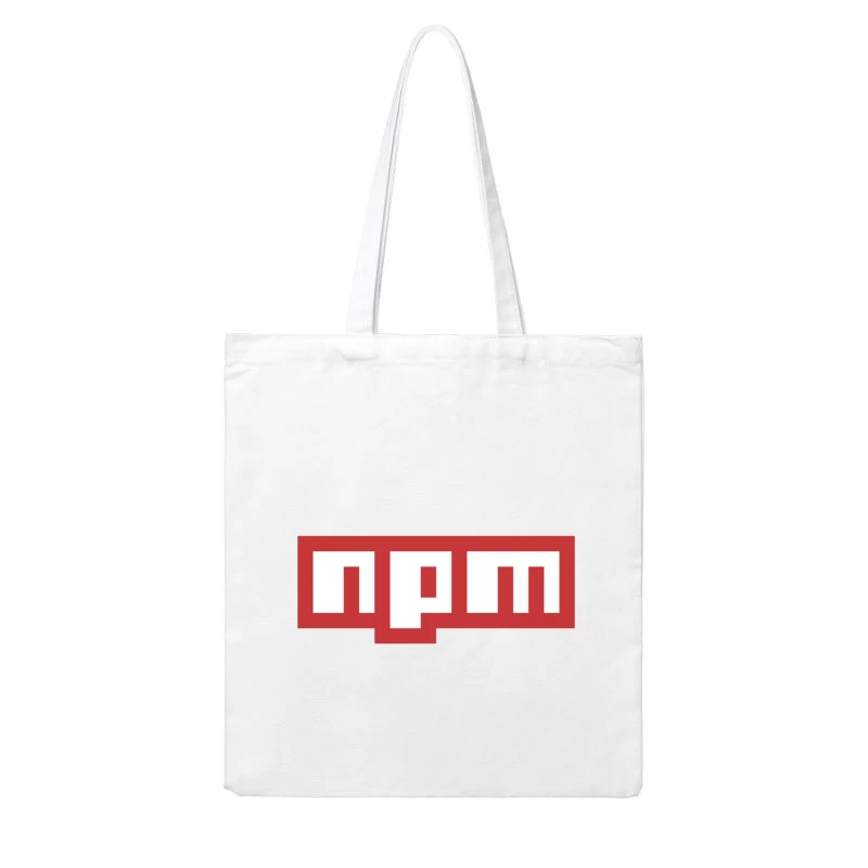 NPM (Node Package Manager) Logo in Red and White Cotton Tote Bag