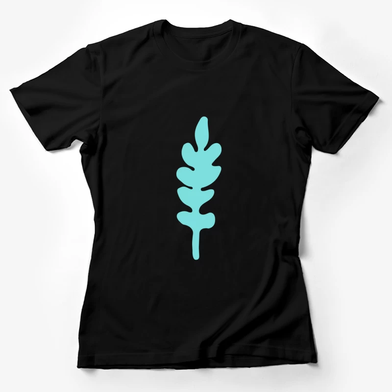 Silhouette de feuille turquoise Femme T-Shirt