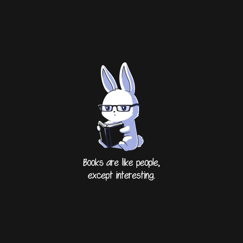 Studious Cartoon Rabbit Reading with Glasses Desk Mat