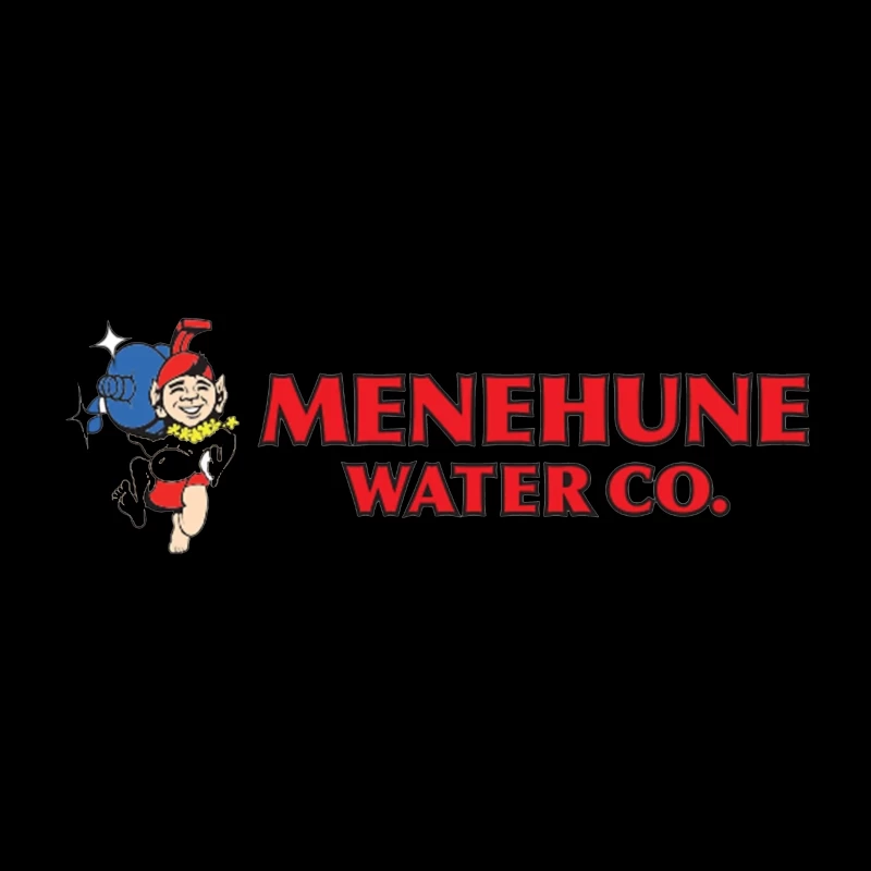 Vintage Menehune Water Company Logo with Cartoon Mascot Travel Mug