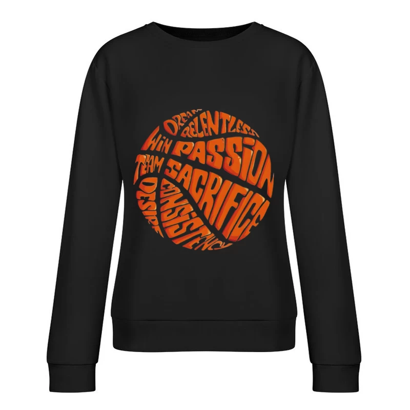 Basketball-Wortwolke mit Motivationsworten Damen Pullover Sweatshirt