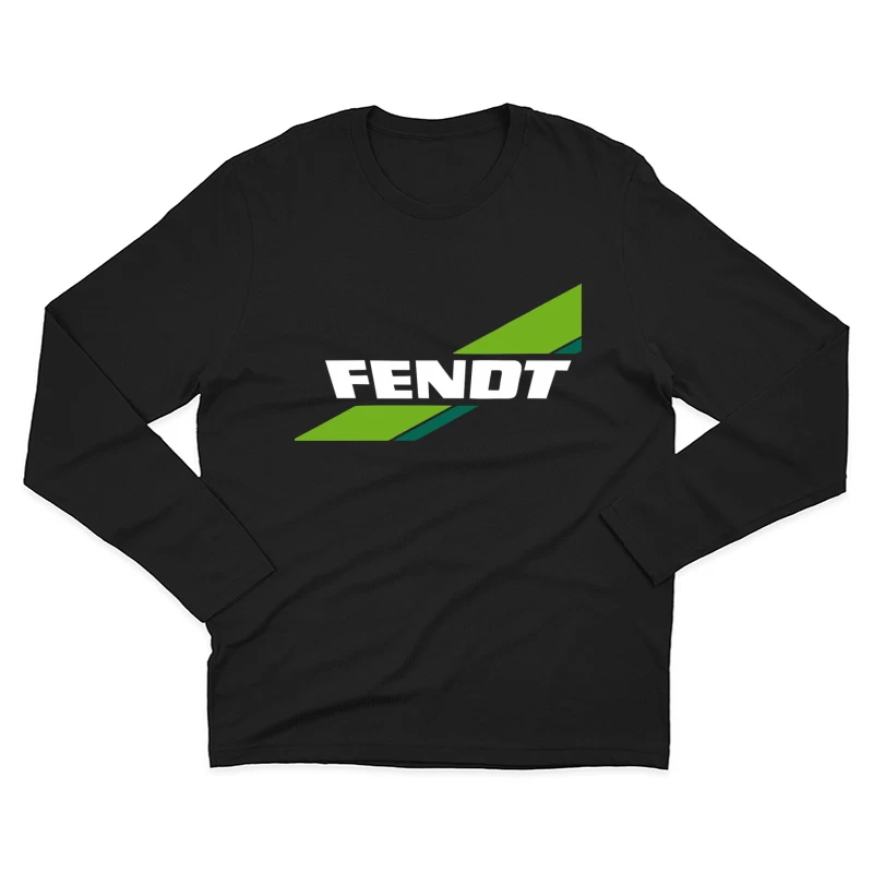 Fendt Agricultural Machinery Logo with Green Diagonal Stripes Male Long Sleeve T-Shirt