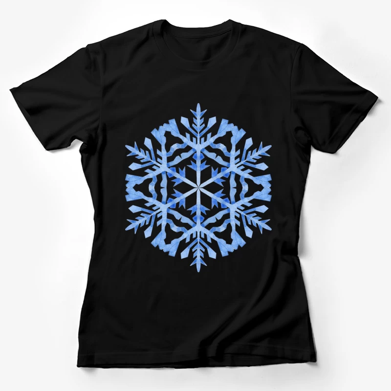 Flocon de neige bleu aquarelle Femme T-Shirt