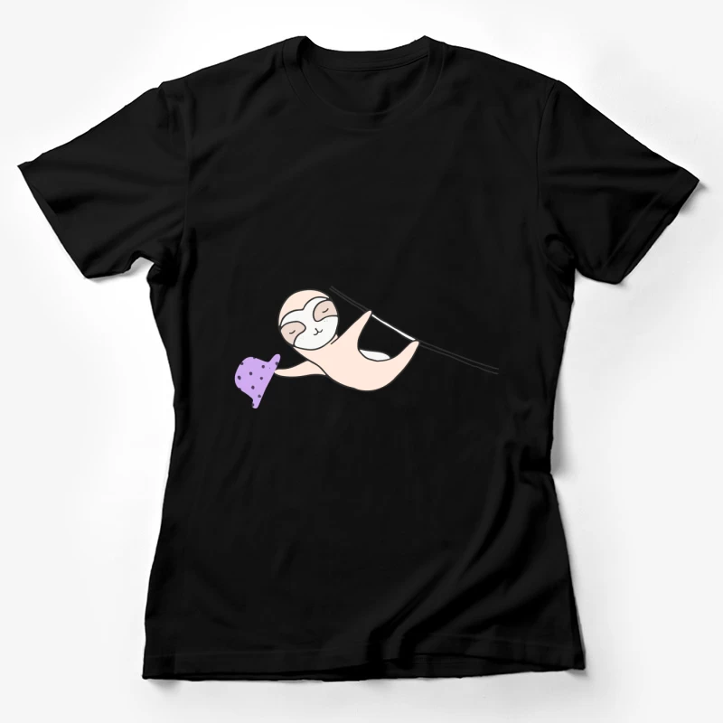 Paresseux mignon avec chapeau violet Femme T-Shirt