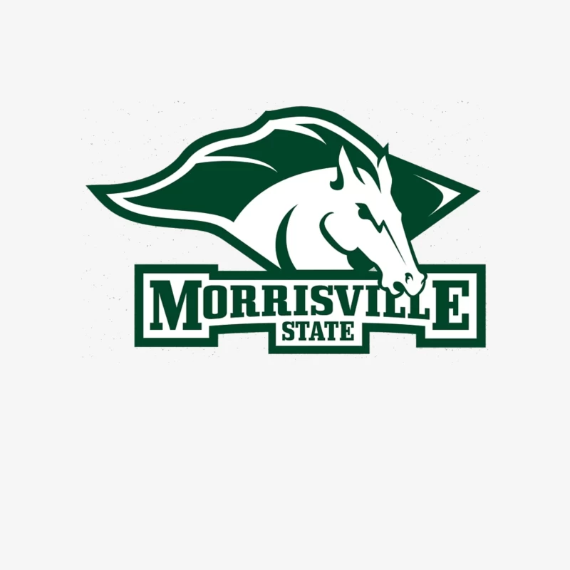 Morrisville State College Athletics Logo with White Horse Mascot Male Pullover Sweatshirt