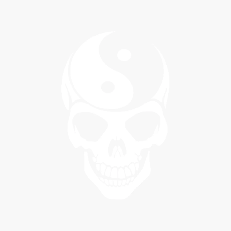 Yin Yang Skull Cotton Tote Bag