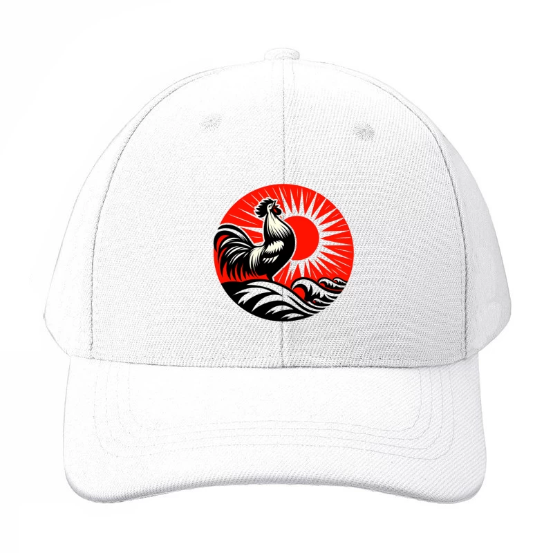 Rooster in Sunrise Baseball Cap