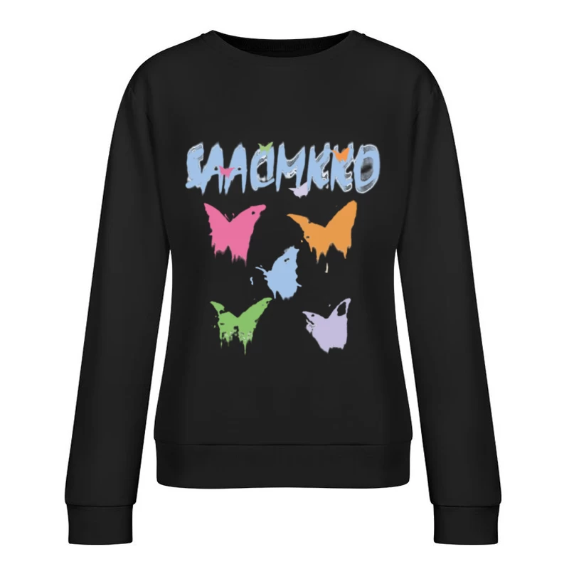 Bunte Schmetterlingsgrafik Damen Pullover Sweatshirt