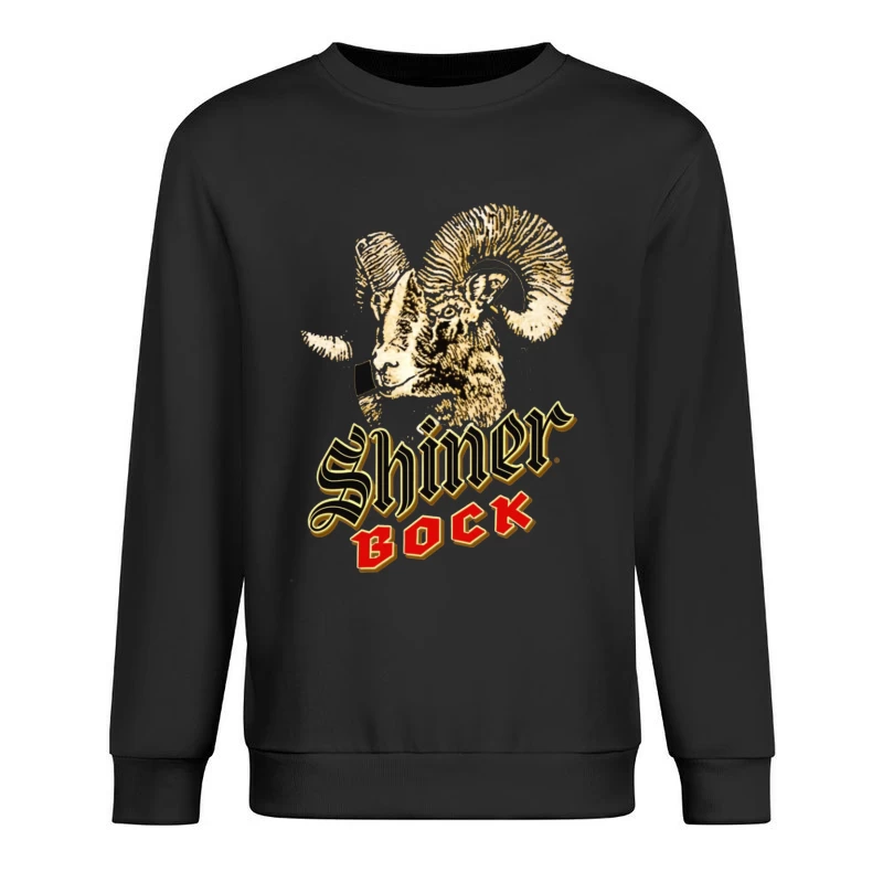 Vintage Shiner Bock Beer Logo with Golden Ram Head Design Male Pullover Sweatshirt