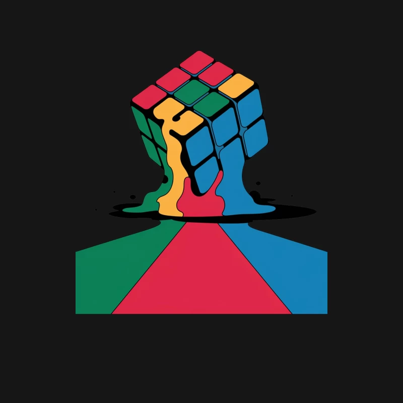 Melting Colorful Rubik's Cube Abstract Art Design Female Long Sleeve T-Shirt