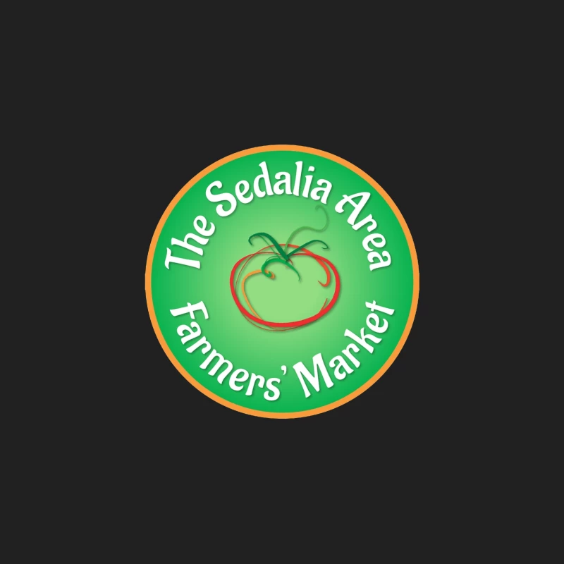 Sedalia Area Farmers' Market Circular Green Logo with Tomato Design Bucket Hat