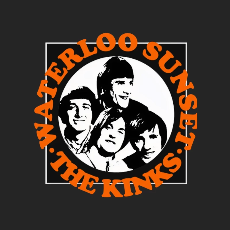 Vintage The Kinks Band Album Cover with Orange Text Female Pullover Sweatshirt