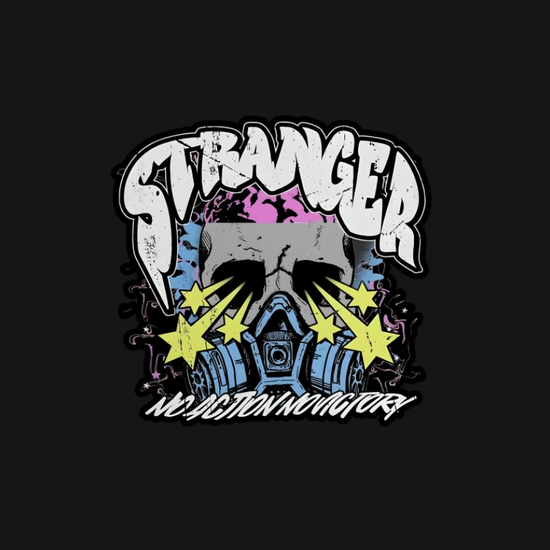 Fremder Schädel Design mit Atemschutz Herren T-Shirt