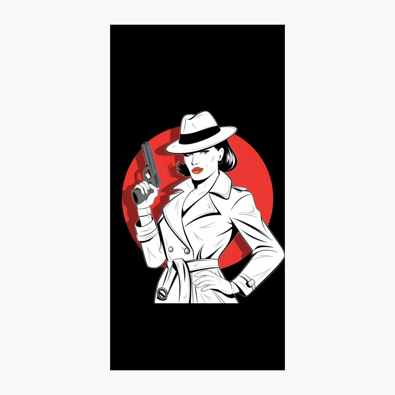 Stylish Femme Fatale in Film Noir Setting iPhone Case