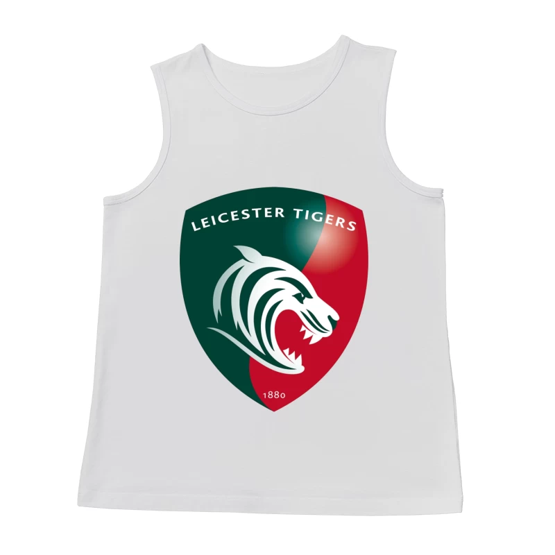 Leicester Tigers Rugby Club Official Logo Shield with Tiger Emblem Male Tank Top