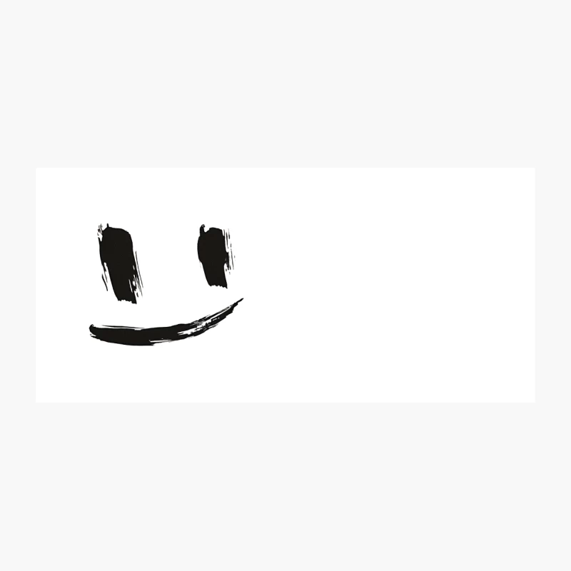Minimalist Black and White Brush Stroke Smiley Face Coffee Mug