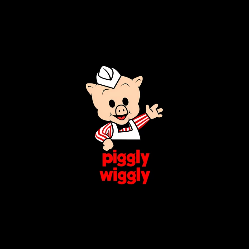 Piggly Wiggly Grocery Store Cartoon Pig Mascot Logo Travel Mug