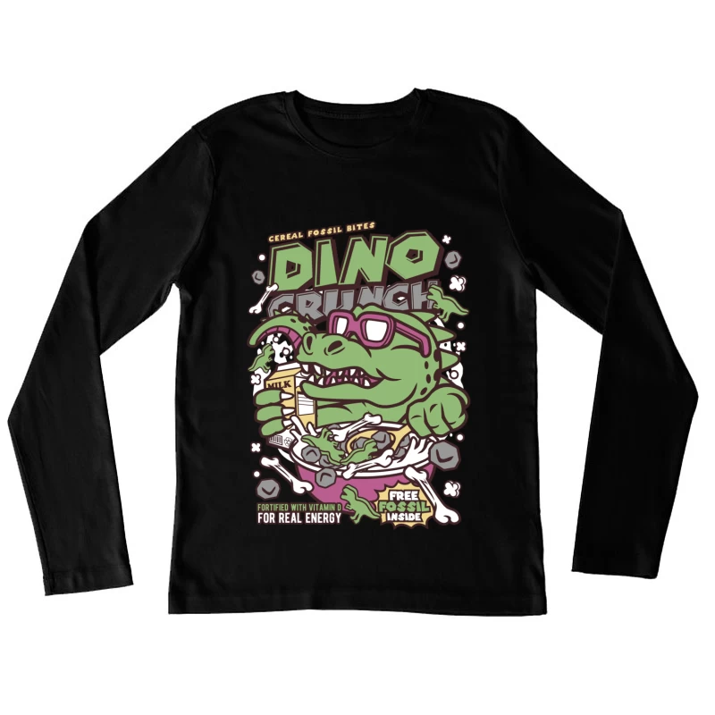 Céréales Dino Crunch avec Fossile Gratuit Femme Manches Longues T-Shirt