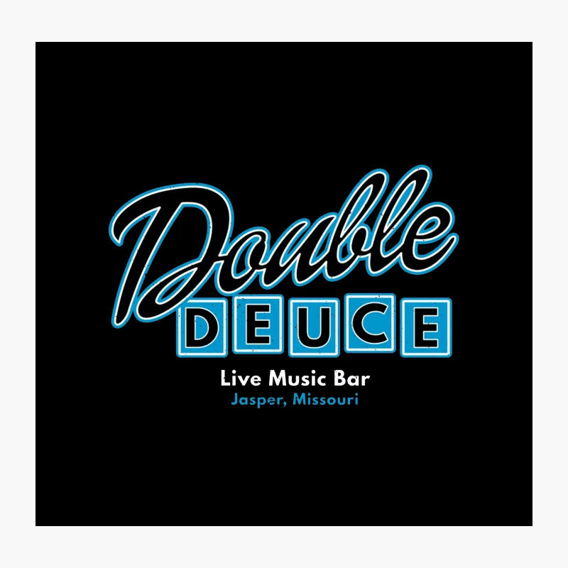 Double Deuce: Live Music Bar Logo in Jasper, Missouri Throw Pillow