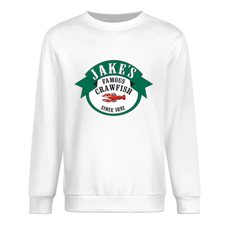 Jake's Famous Crawfish Restaurant - Historic Seafood Logo Since 1892 Male Pullover Sweatshirt