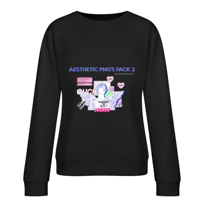 Ästhetische Grafik mit antiker Statue und modernen Elementen Damen Pullover Sweatshirt