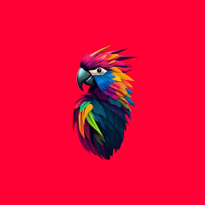 Colorful Parrot Illustration Travel Mug