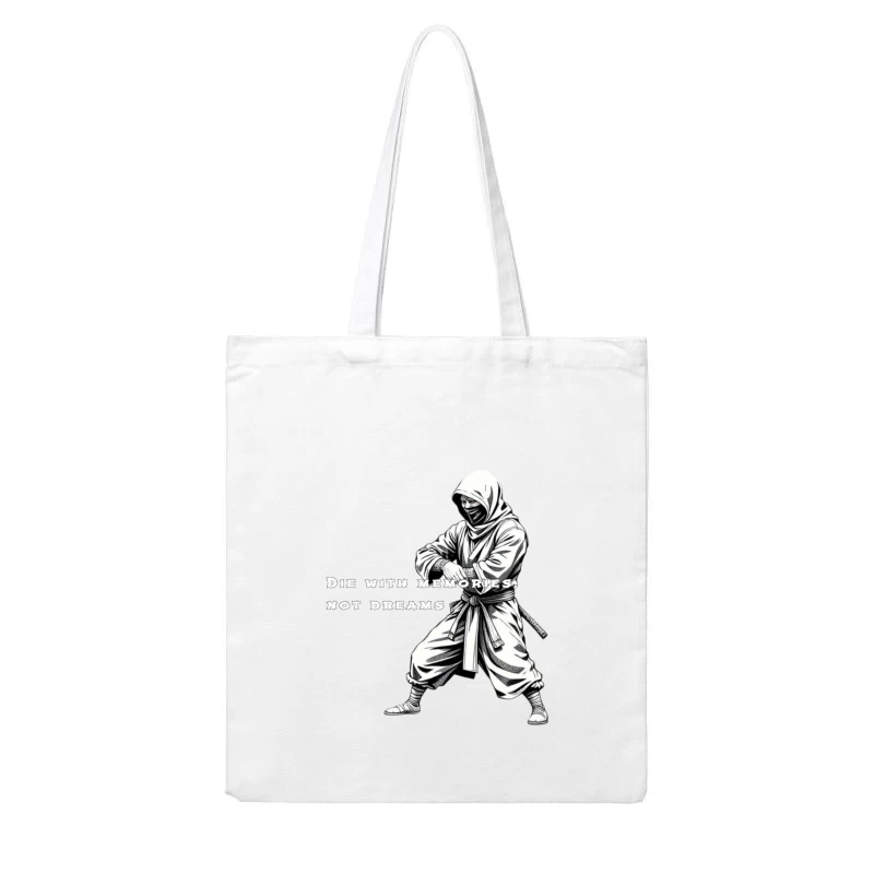 Artistic Ninja Warrior with Motivational Quote Cotton Tote Bag