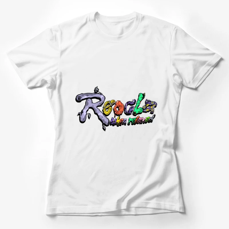 Bunte Psychedelische Schriftkunst Damen T-Shirt