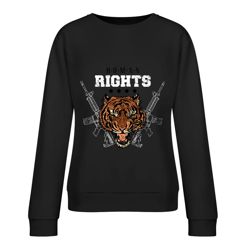 Tigre Sauvage avec Armes et Droits Femme Sweat-shirt à enfiler