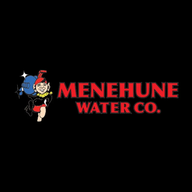 Vintage Menehune Water Company Logo with Cartoon Mascot Coffee Mug