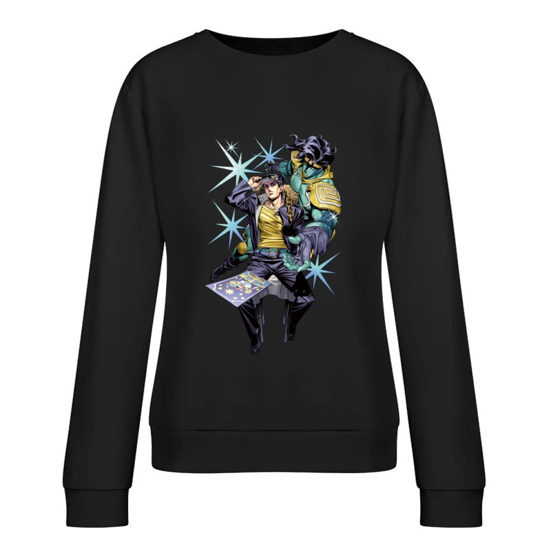 Anime-Charakter mit Stand Damen Pullover Sweatshirt