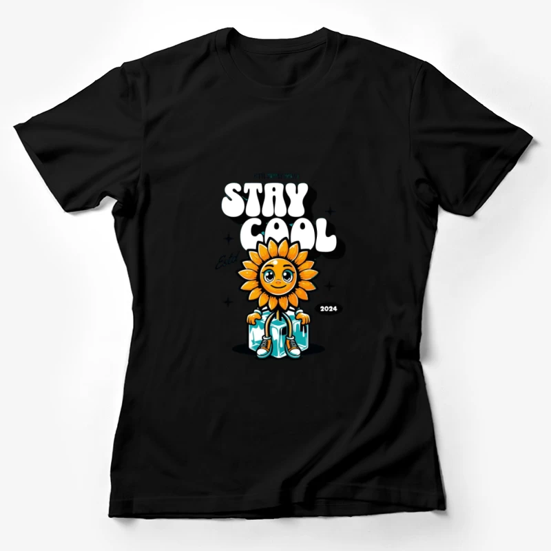 Fröhliche Sonnenblume bleibt kühl Damen T-Shirt
