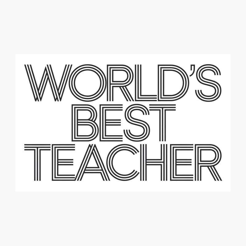 World's Best Teacher Typography: Line Art Design for Teacher Appreciation Travel Mug