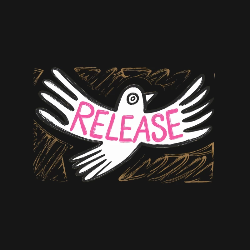 Sketched Dove of Release: Symbol of Freedom and Peace Desk Mat