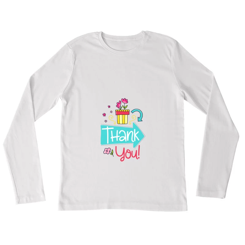 Carte de remerciement colorée Femme Manches Longues T-Shirt