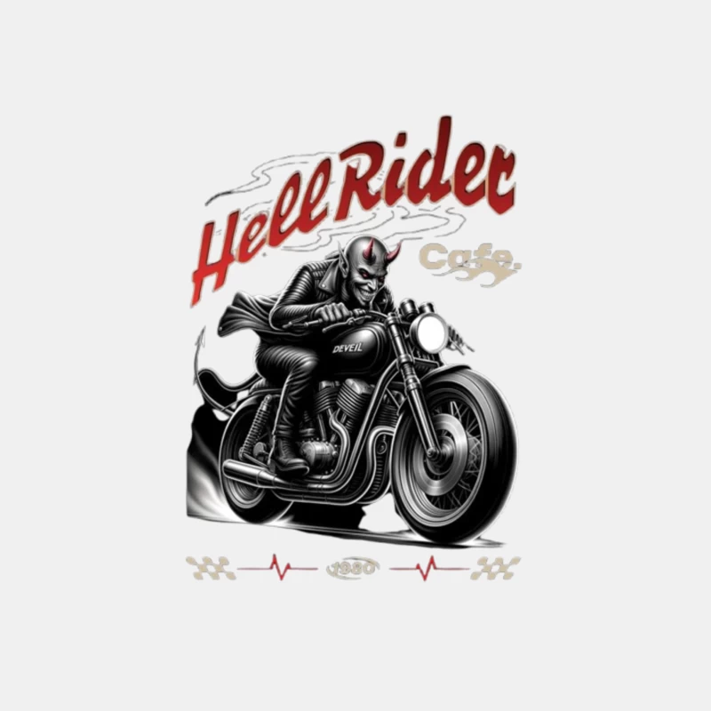 Hell Rider Vintage Cafe Racer Devil Motorcycle Art Male Tank Top