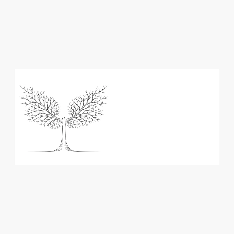 Symmetrical Tree Silhouette: Nature's Artistic Growth Coffee Mug