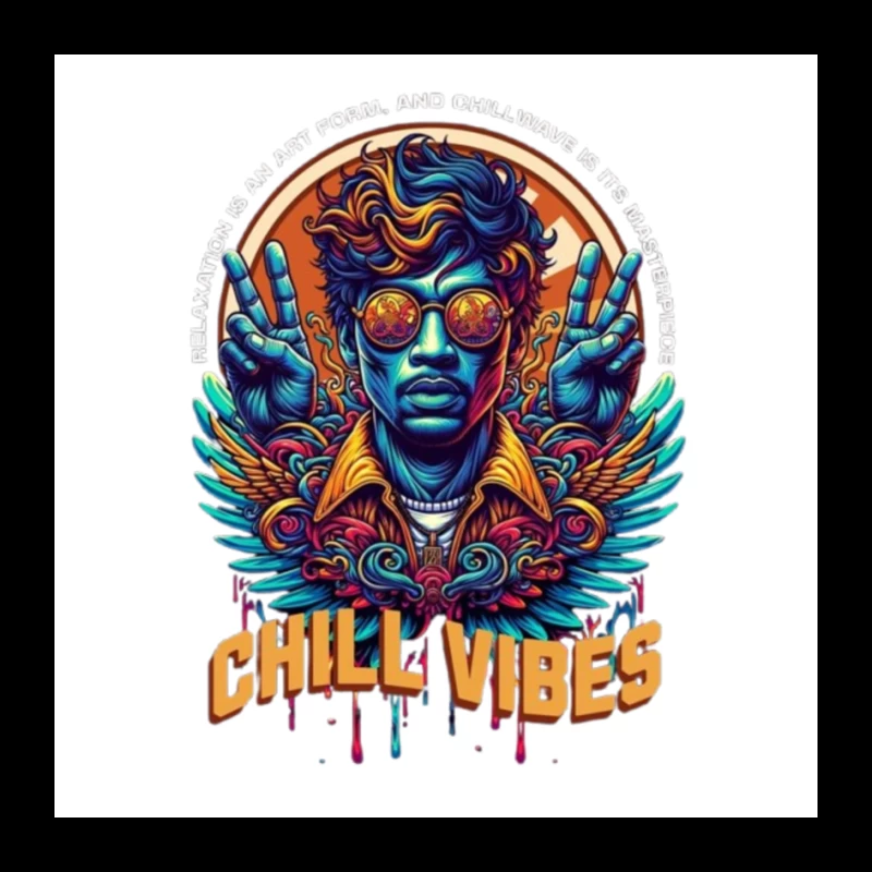 Psychedelic Peace and Chill Vibes Retro Art Design Pin