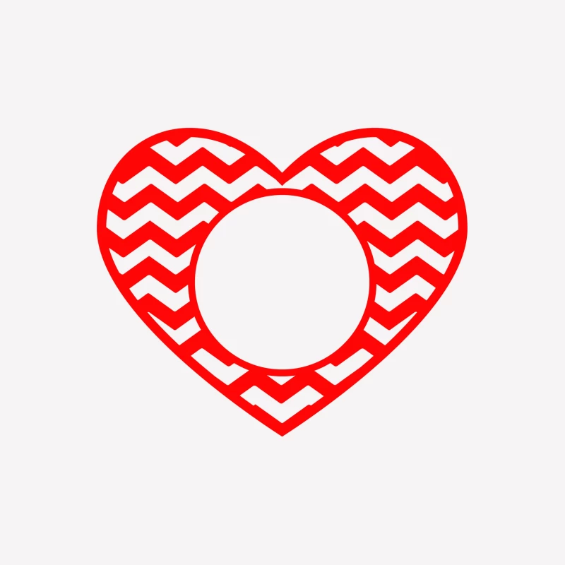 Cœur à zigzag rouge avec cercle Femme T-Shirt