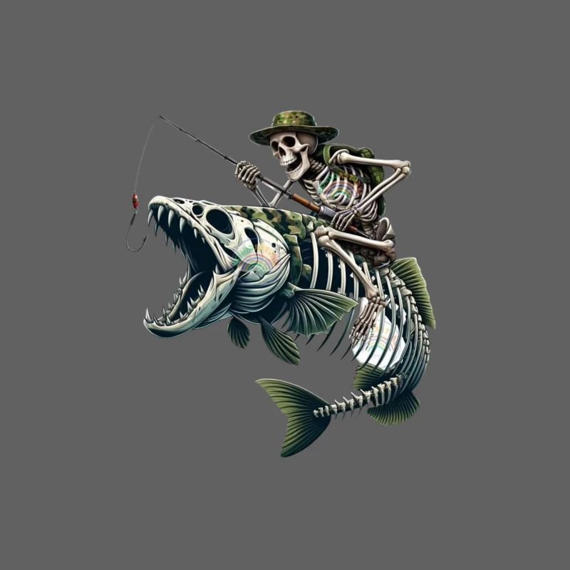 Skeleton Fishing in a Humorous Style Male Tank Top