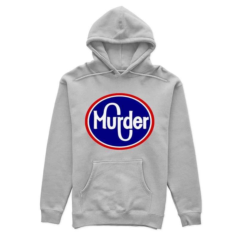 Vintage-Style Murder Text Logo in Blue and Red Female Pullover Hoodie