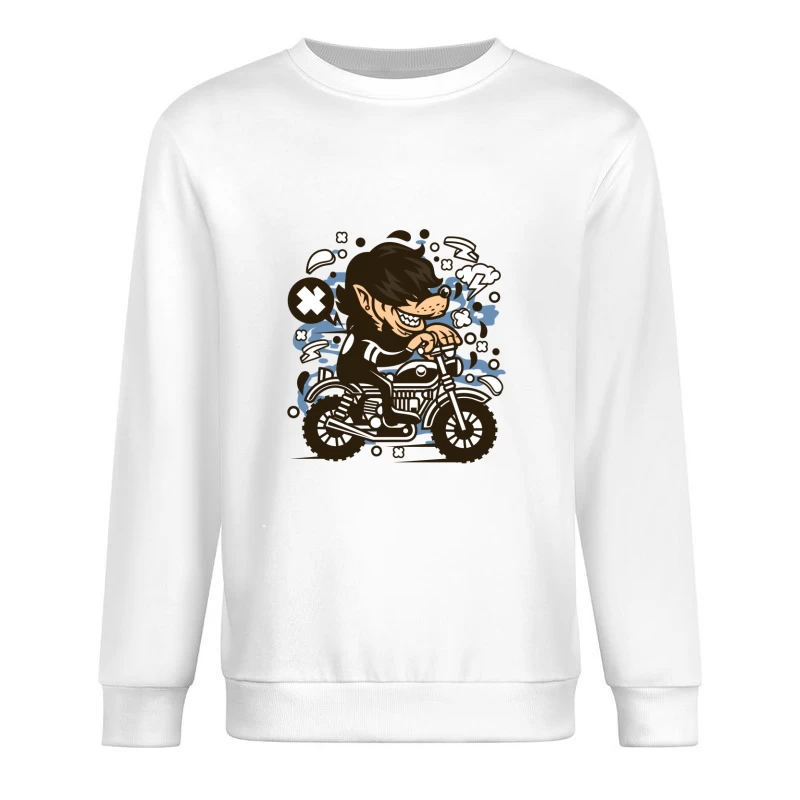 Motard cool sur moto rétro Homme Sweat-shirt à enfiler